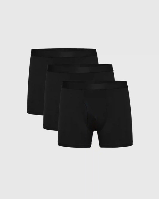 Black Boxer Trunks W/ Fly 3-Pack