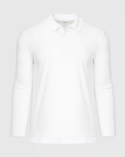 White Long Sleeve Polo