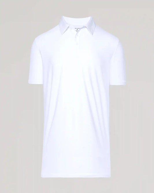 White Short Sleeve Tall Active Polo