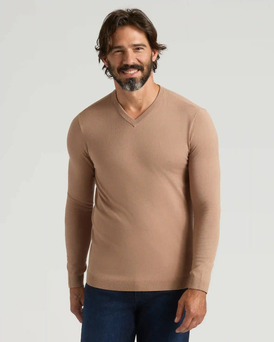Truffle Dressy V-Neck Sweater