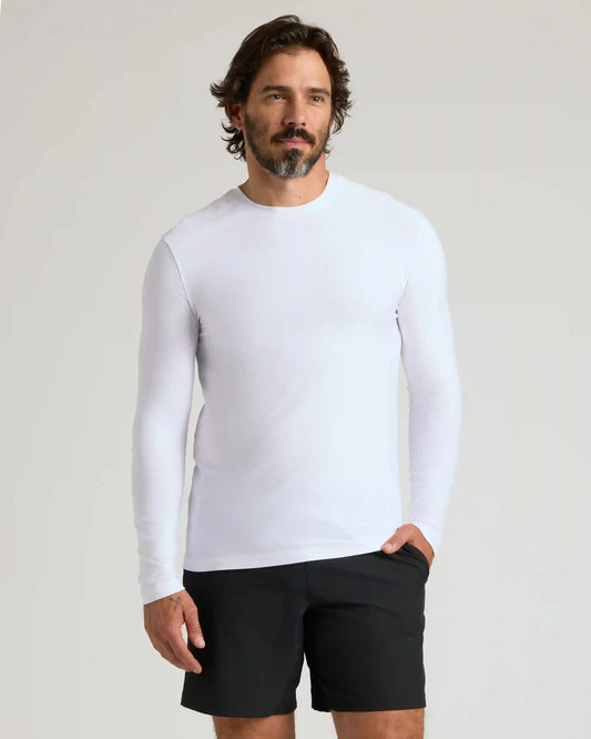 White Active Long Sleeve Crew T-Shirt