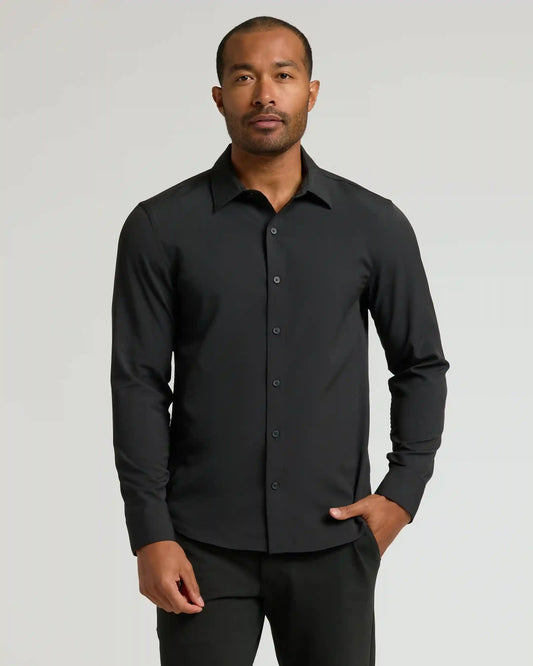 All Black Long Sleeve Performance Dress Shirt 2-Pack