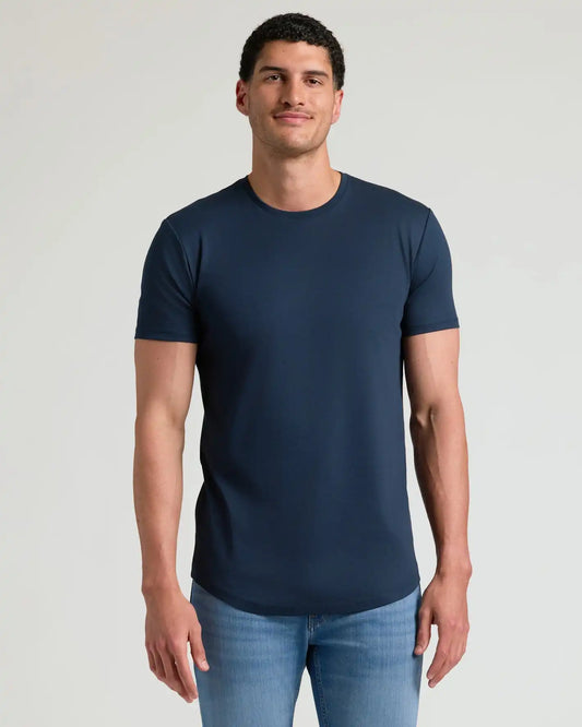 Tall Pima Cotton Blend Curved Hem Crew 4-Pack