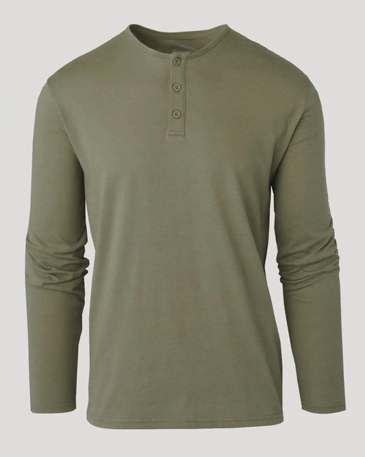 Military Green Classic Long Sleeve Henley
