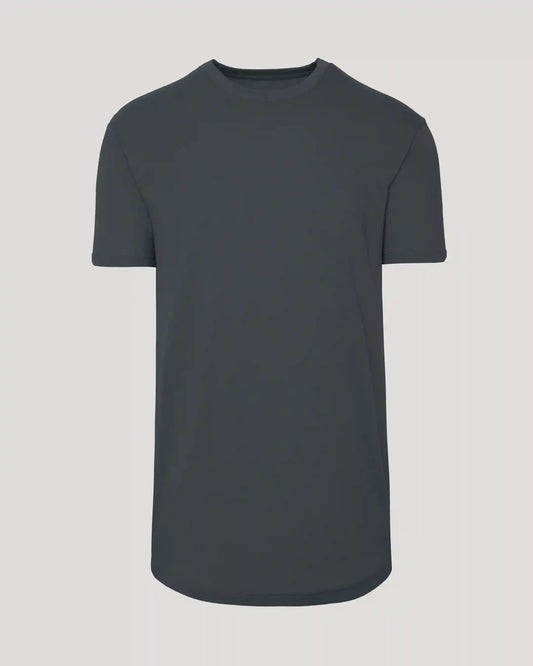 Carbon Short Sleeve Tall Curved Hem Crew