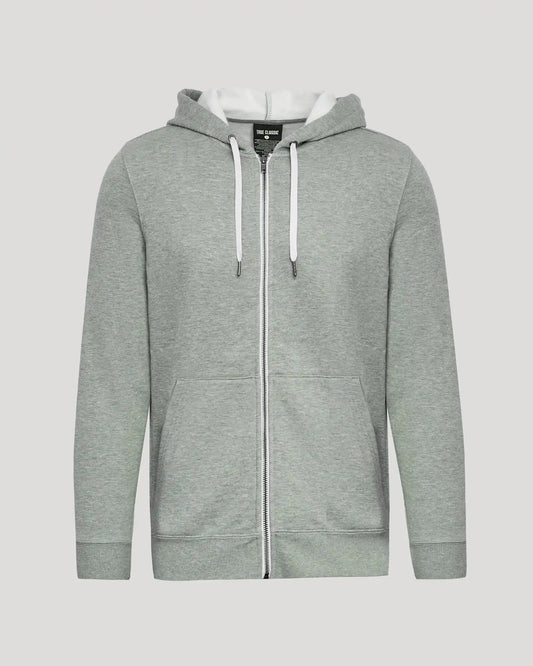 Dark Heather Gray Fleece French Terry Zip Hoodie