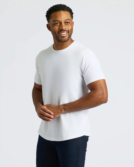 All White Curved Hem Classic Crew Neck 10-Pack